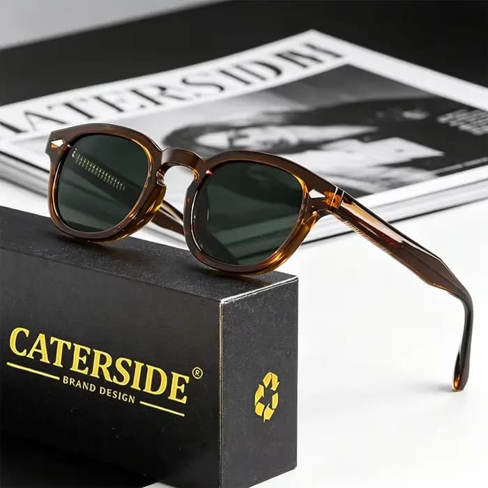 Lunettes de soleil rondes rétro CATERSIDE pour hommes