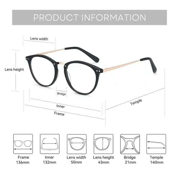 BLUEMOKY – lunettes de vue rondes à imprimé léopard