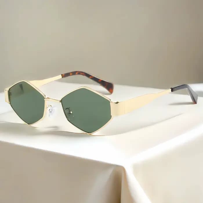 Lunettes de soleil hexagonales pour femmes et hommes
