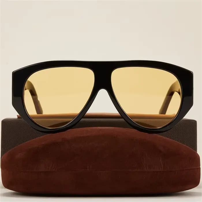 Lunettes de soleil classiques à grande monture en fibre d'acétate