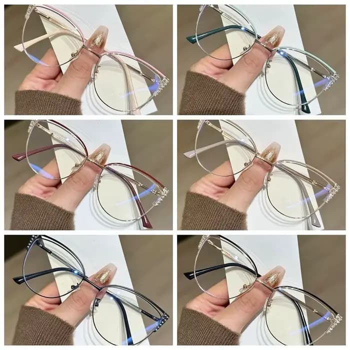 Lunettes Anti-lumière bleue cloutées en strass