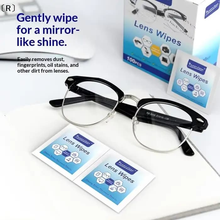 〔R〕100 lingettes nettoyantes pour lunettes