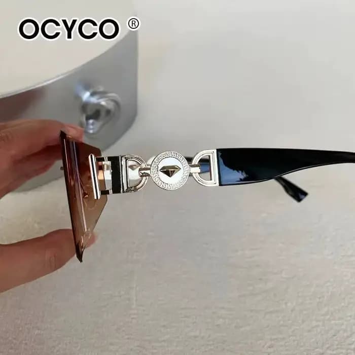 Steampunk – lunettes de soleil carrées sans bords pour hommes et femmes