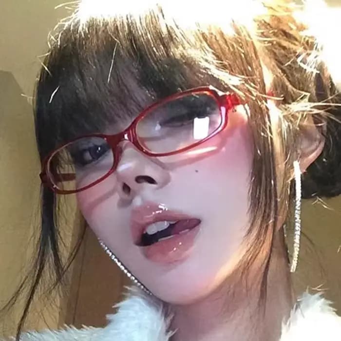 Lunettes ovales rétro rouges pour femmes et filles