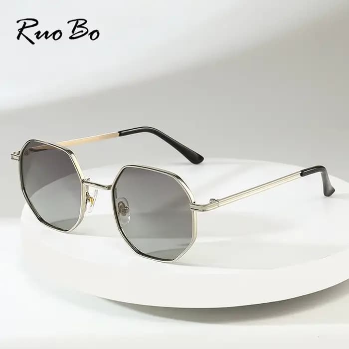 RUOBO hexagone lunettes De soleil polarisées pour hommes femmes marque Design conduite miroir Surface lentille