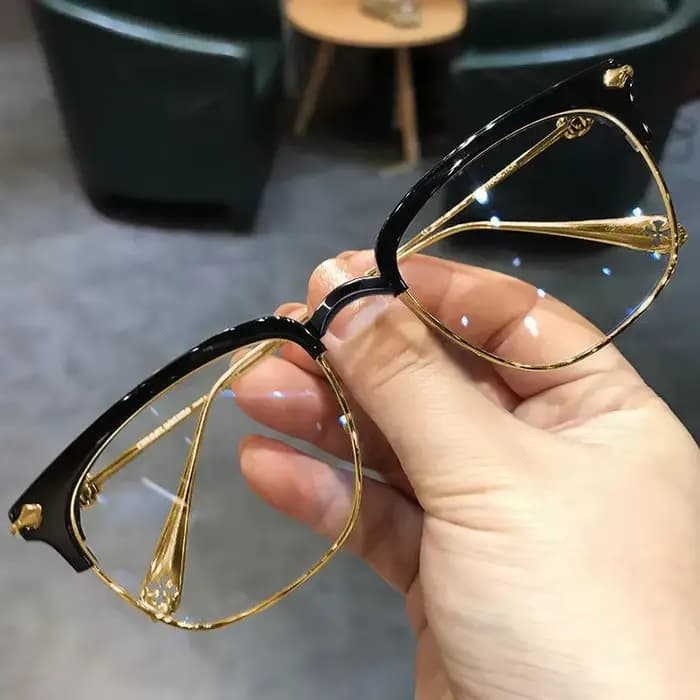 Lunettes de lecture demi-monture en métal pour femmes et hommes