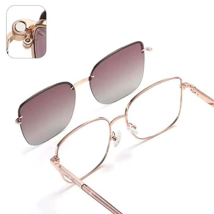 Nouvelles lunettes de soleil polarisées œil de chat en métal pour femmes