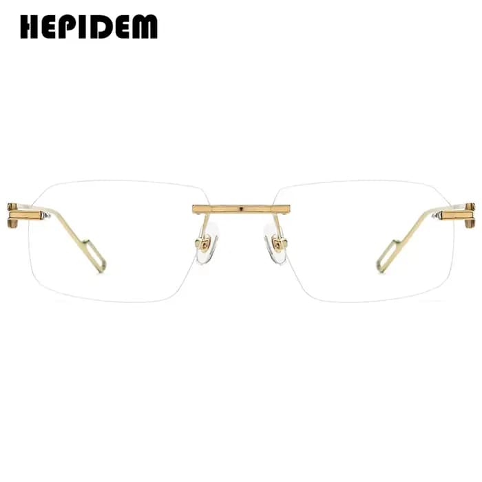 Lunettes carrées sans monture pour hommes