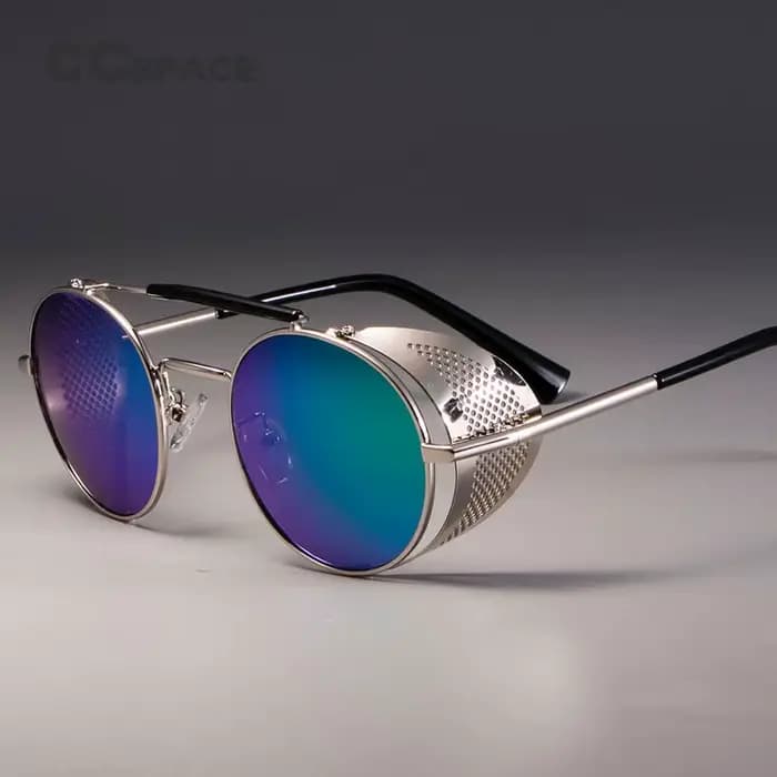 Zml14 rétro rond métal lunettes De soleil Steampunk hommes femmes marque