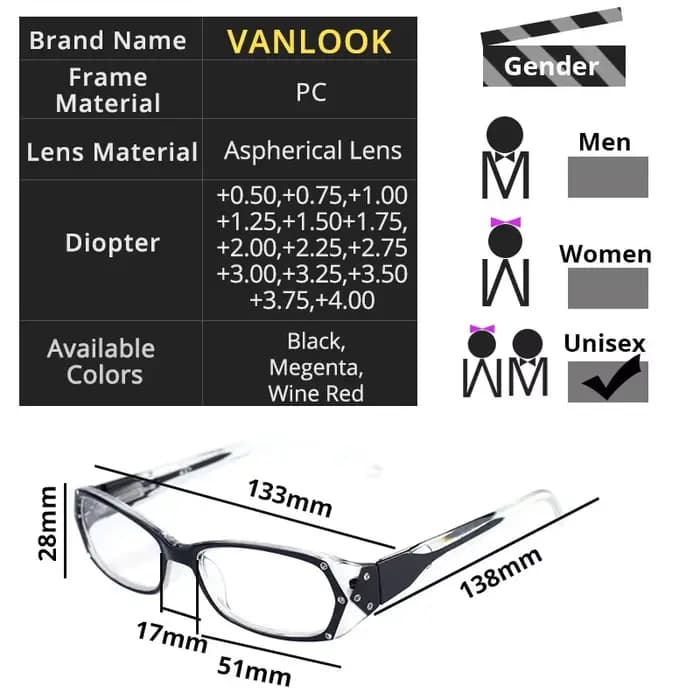 Lunettes de lecture en strass pour femmes