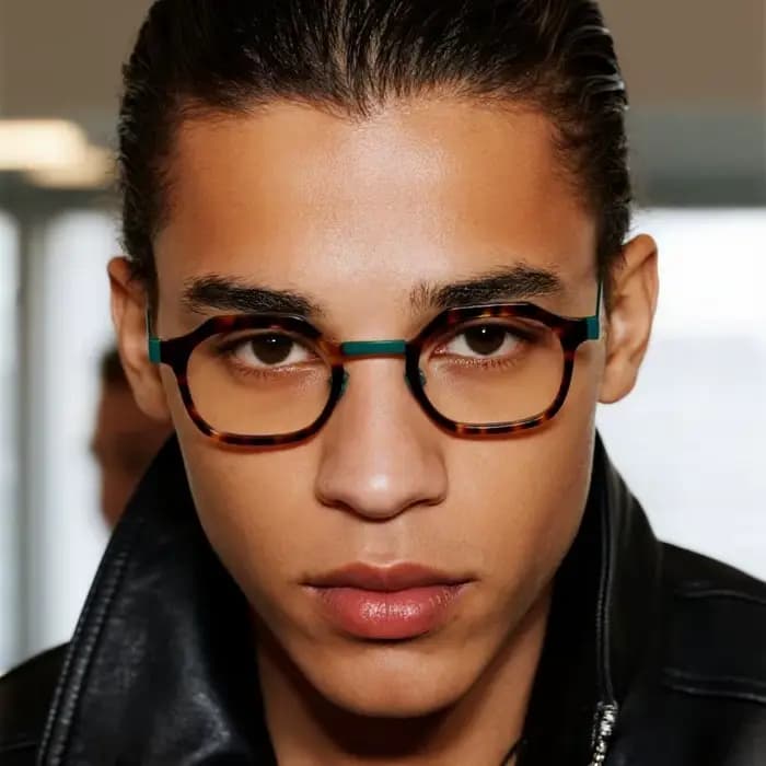 Lunettes d'art à la mode en acétate avec cadre rond en métal