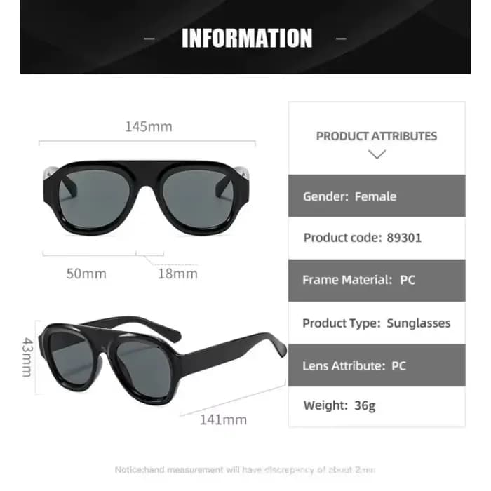 1 paire de lunettes de soleil Aviator tendance pour homme et femme