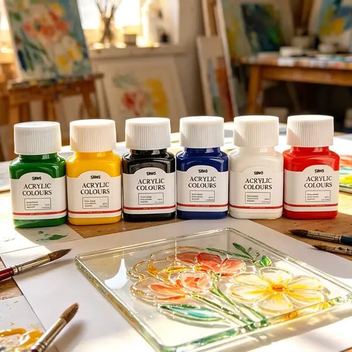 Ensemble de 6 couleurs de peinture émail pour verre, imperméable et résistant au soleil, pigment pour peinture à la main, pour tasses, vitres, bricolage, artisanat, décoration artistique