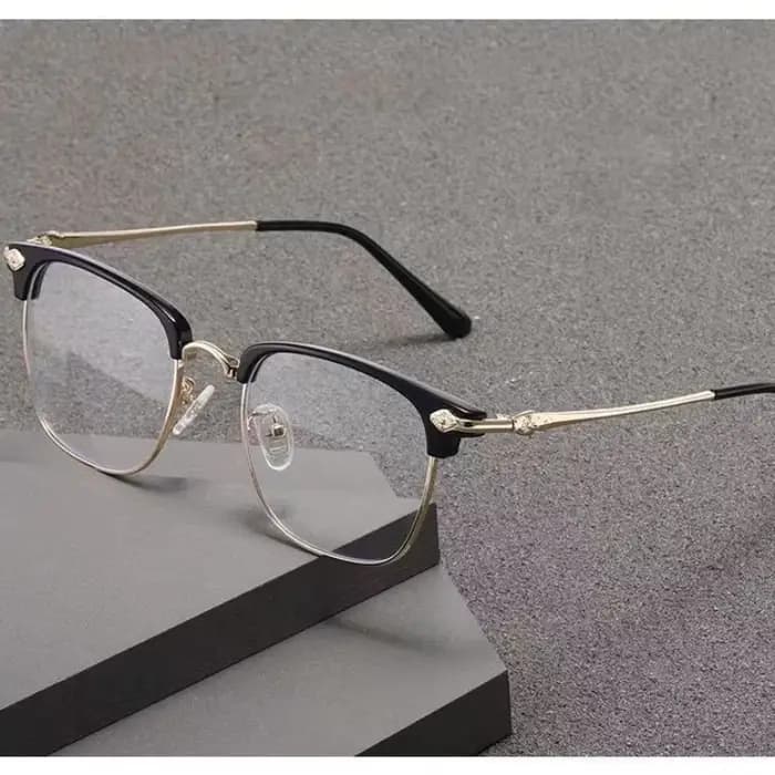 Lunettes de lecture demi-monture en métal pour femmes et hommes
