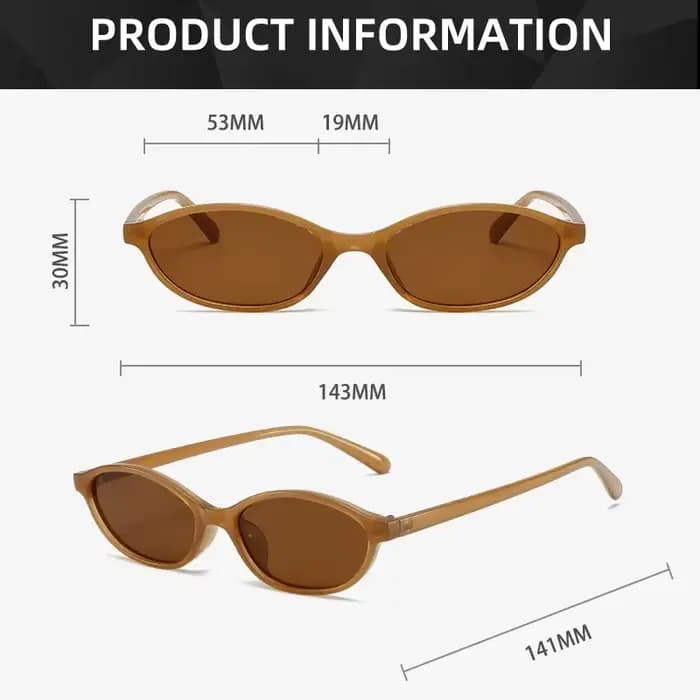 Lunettes de soleil ovales œil de chat rétro pour femmes