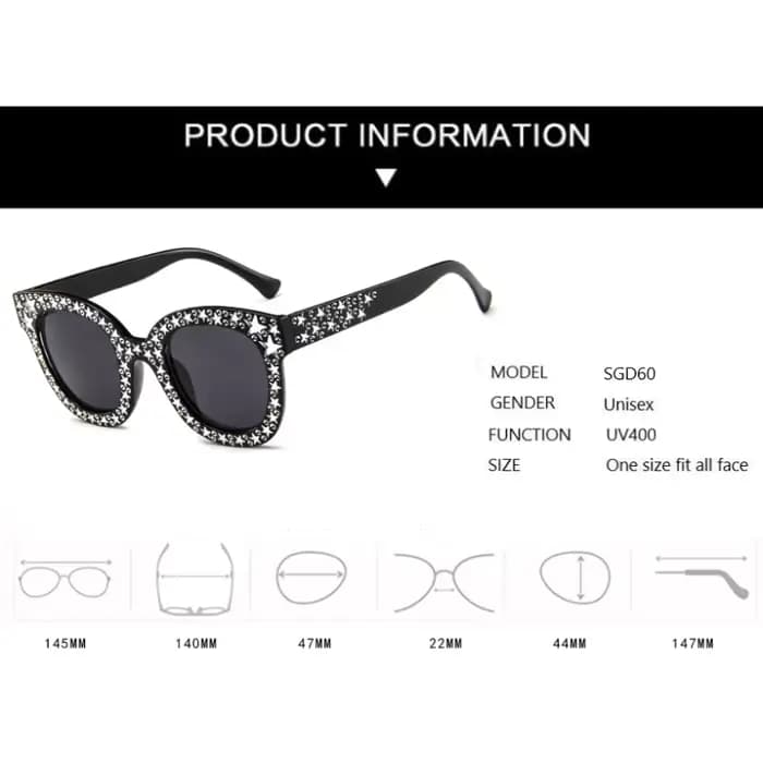 Lunettes de soleil œil de chat vintage pour femme