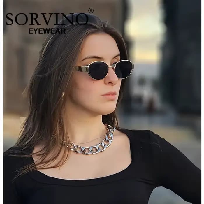 Lunettes de soleil ovales rétro pour femmes et hommes