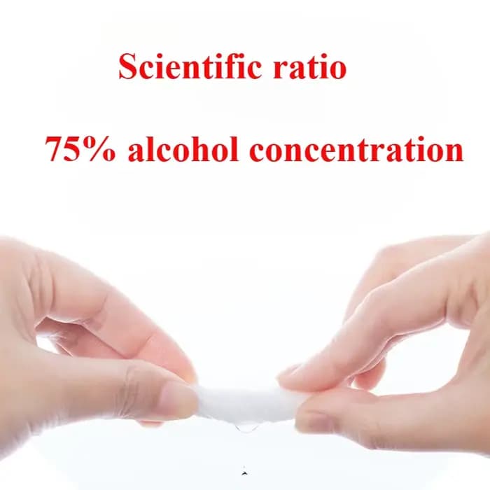 Lingettes désinfectantes en coton à 75 % d'alcool, jetables, pour le nettoyage des écrans de téléphone portable, des lunettes et des trous d'écouteurs