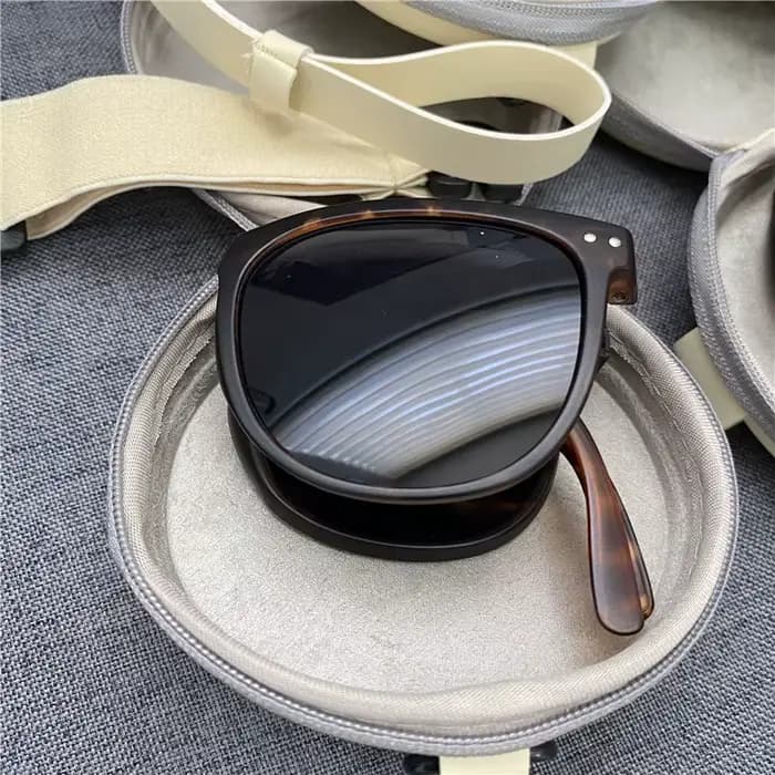 Lunettes de soleil pliables à monture carrée pour hommes et femmes