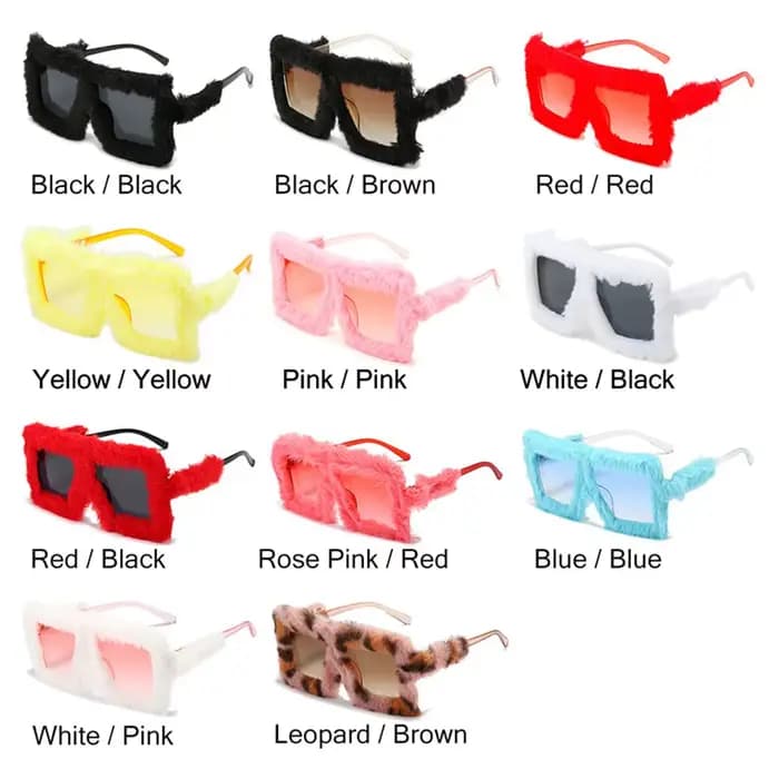 Lunettes de soleil carrées surdimensionnées en velours pour femmes