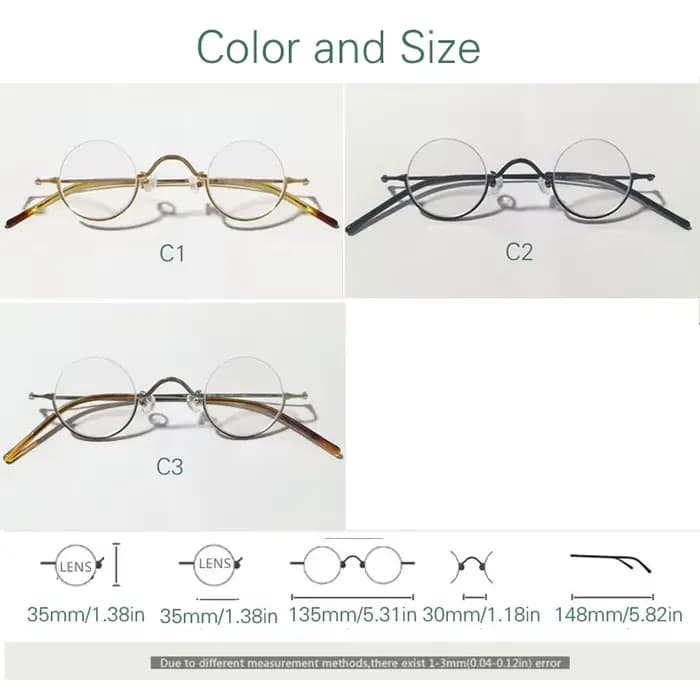 Monture de lunettes demi-cercle dorée en métal