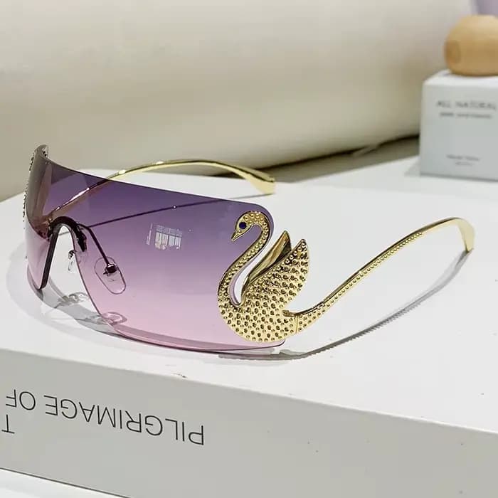 Lunettes de soleil surdimensionnées sans bords pour femmes