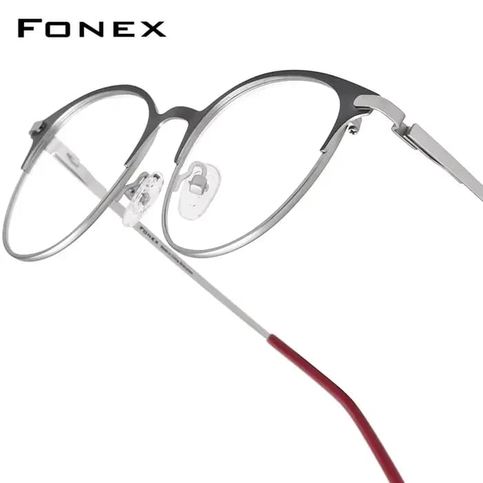 FONEX alliage lunettes cadre femmes ultraléger Vintage rond