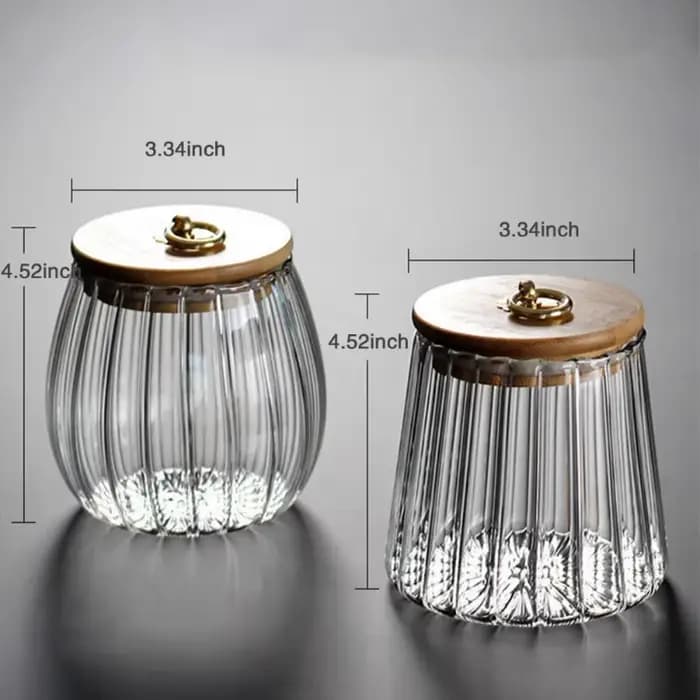 Récipient alimentaire bouteilles de stockage de cuisine pot en verre récipient hermétique Grains thé café grains Grains bonbons pots couvercle en bois conteneurs