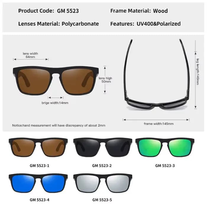 Nouvelles Lunettes de Soleil Classiques en Bois pour Hommes