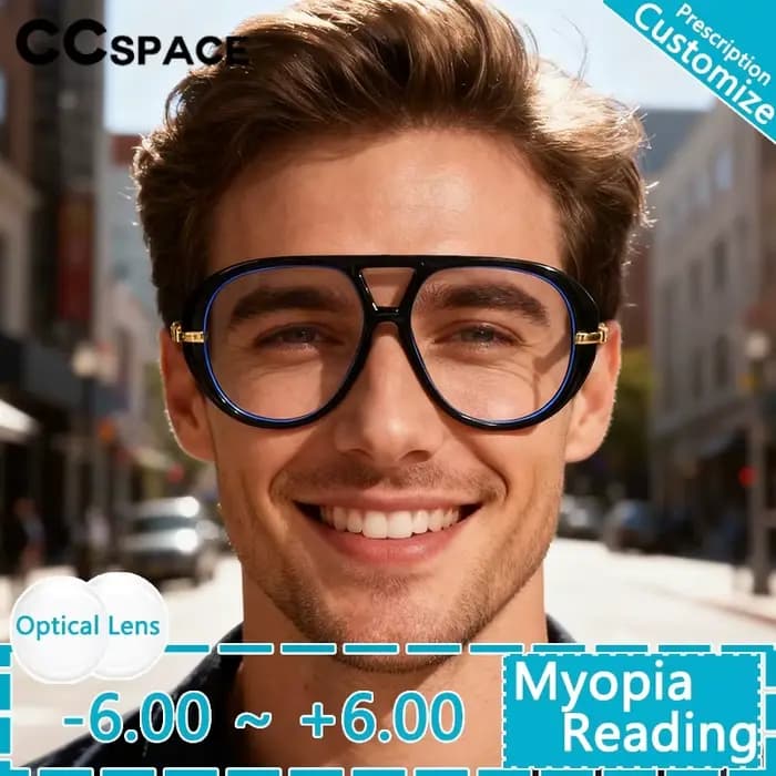Marque de luxe concepteur surdimensionné pilote myopie lunettes Vintage noir clair