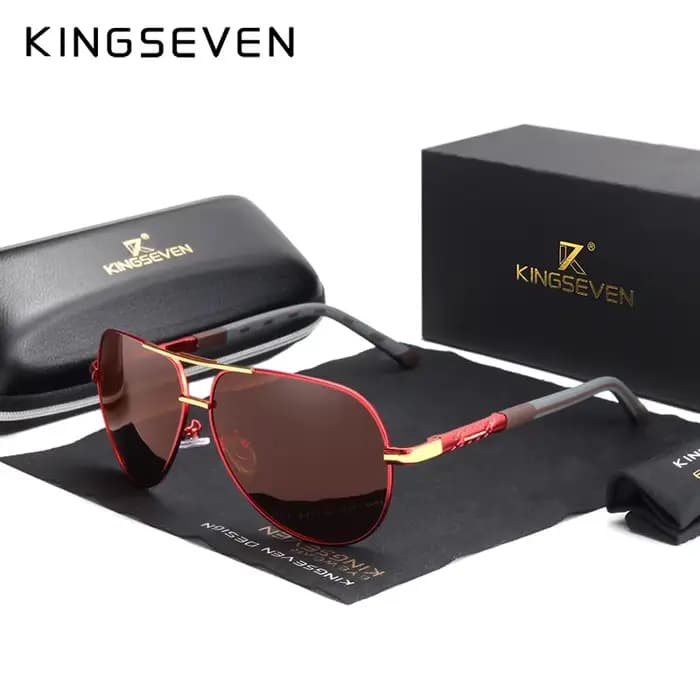 KINGSEVEN hommes Vintage aluminium lunettes de soleil polarisées marque classique