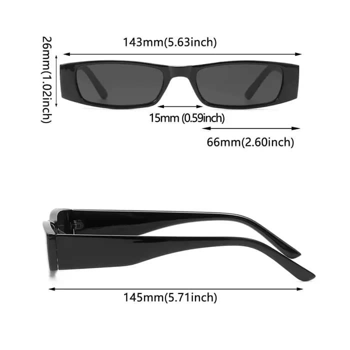 Petites lunettes de soleil rectangulaires pour femmes et hommes