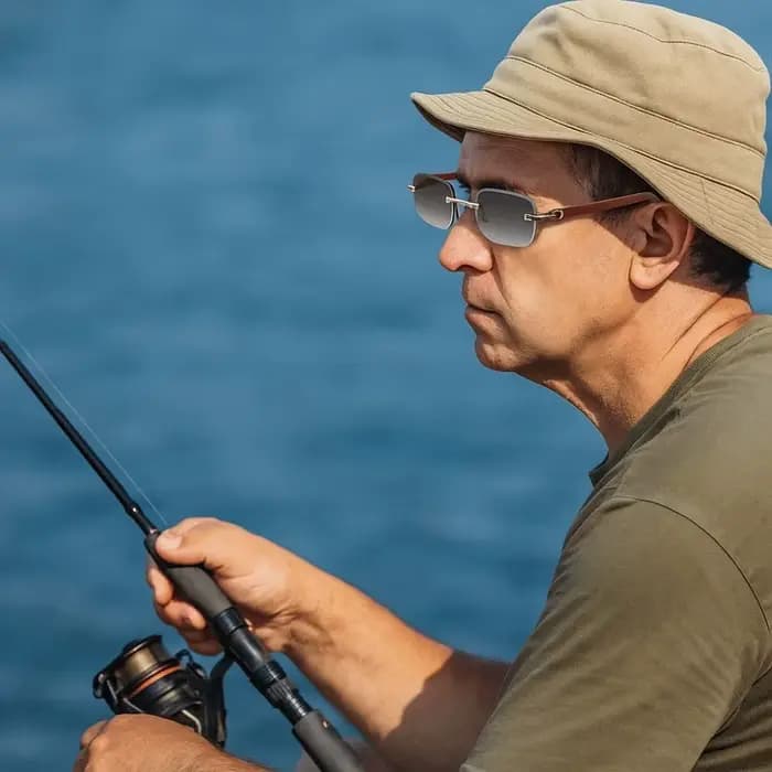 Lunettes de soleil à grain de bois pour hommes