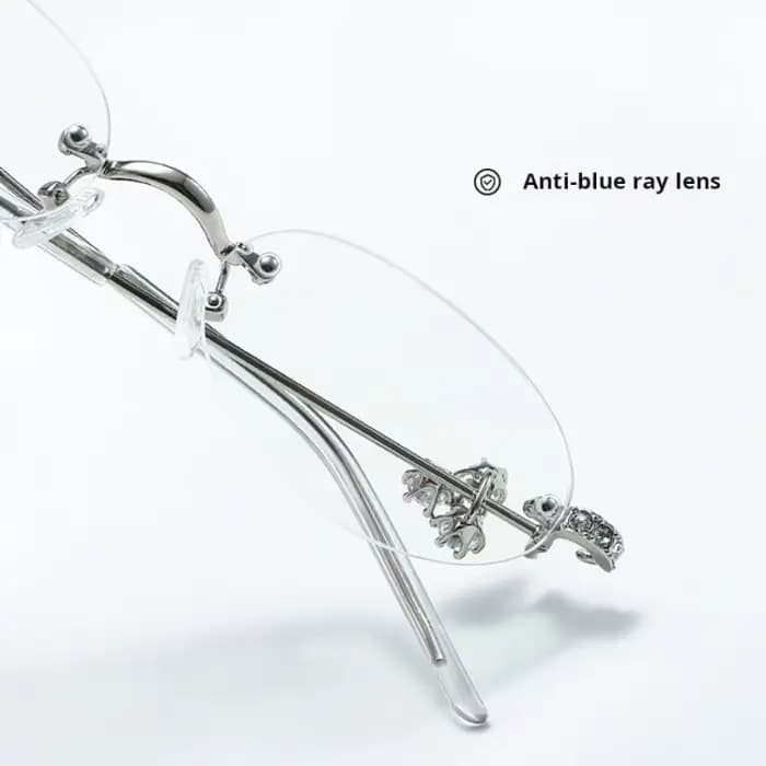 MOMOJA femmes luxe petites lunettes ovales cadre sans monture