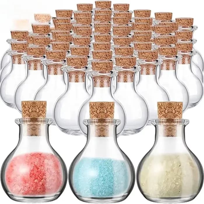 Mini bouteilles en verre, bocaux, conteneurs vides transparents avec couvercles, Message de souhait, bouteille en verre, artisanat de bricolage pour décorations de mariage de noël