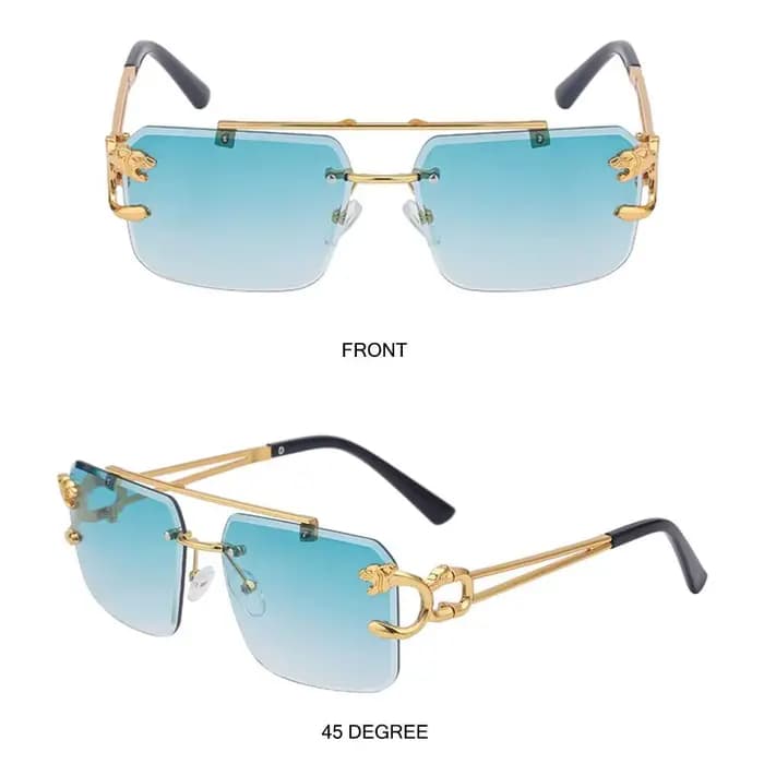 Steampunk – lunettes de soleil carrées sans bords pour hommes et femmes