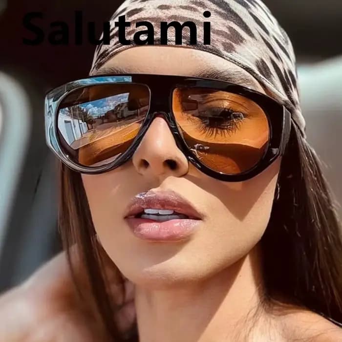 Lunettes de soleil ovales vintage surdimensionnées pour hommes et femmes