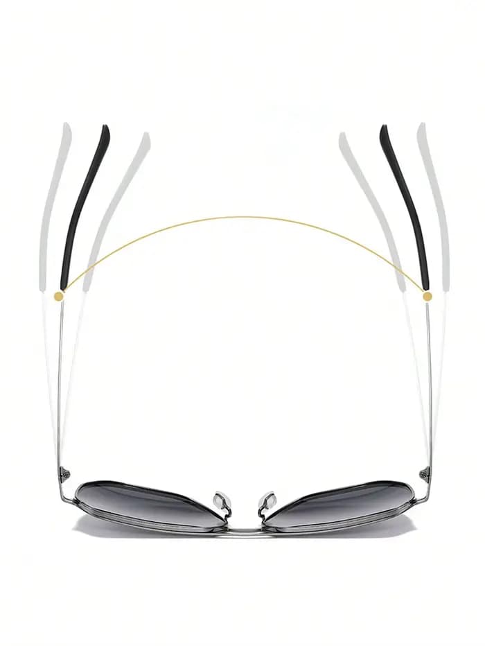 Lunettes de soleil métalliques surdimensionnées pour hommes