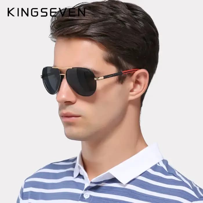 KINGSEVEN hommes Vintage aluminium lunettes de soleil polarisées marque classique