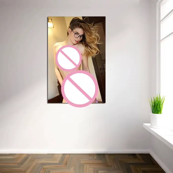 Affiches murales « Femme avec des lunettes », impressions sur toile moderne pour la décoration de la maison, Cuadros