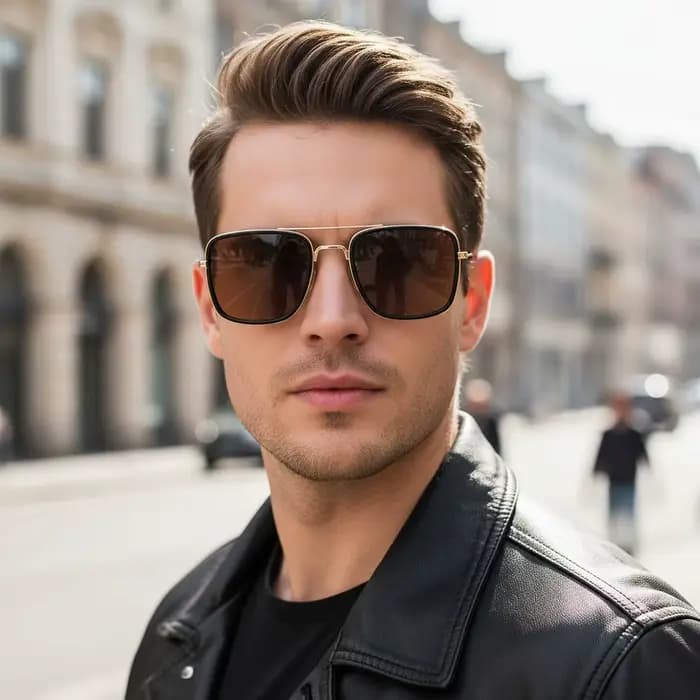 Lunettes de soleil carrées pour hommes et femmes