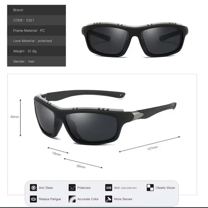 Lunettes de soleil polarisées anti-éblouissement pour hommes