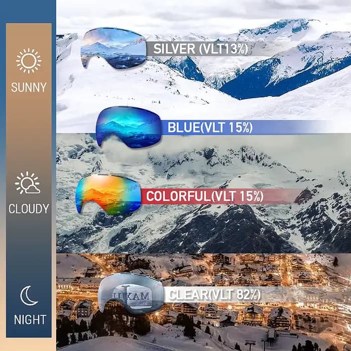 Lunettes de ski, Sports de neige d'hiver avec masque de ski Anti-buée à Double lentille