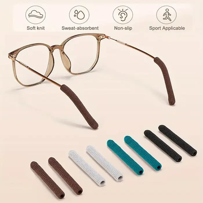 2 paires de lunettes, pinces d'oreille en tricot doux