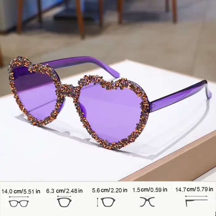 Lunettes de soleil en forme de cœur pour femmes