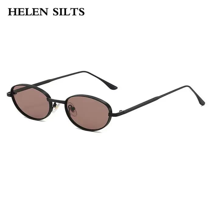 Lunettes de soleil ovales en métal pour femmes