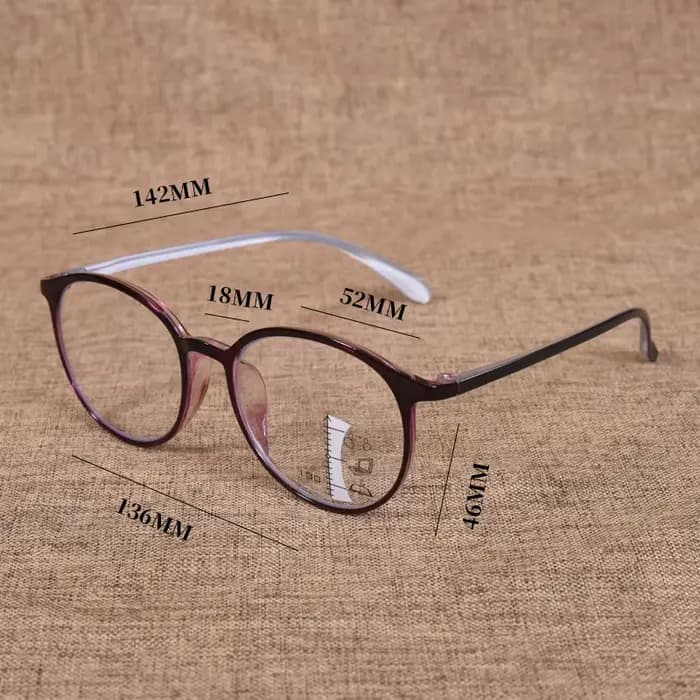 Lunettes de lecture multifocales progressives à monture ronde violette