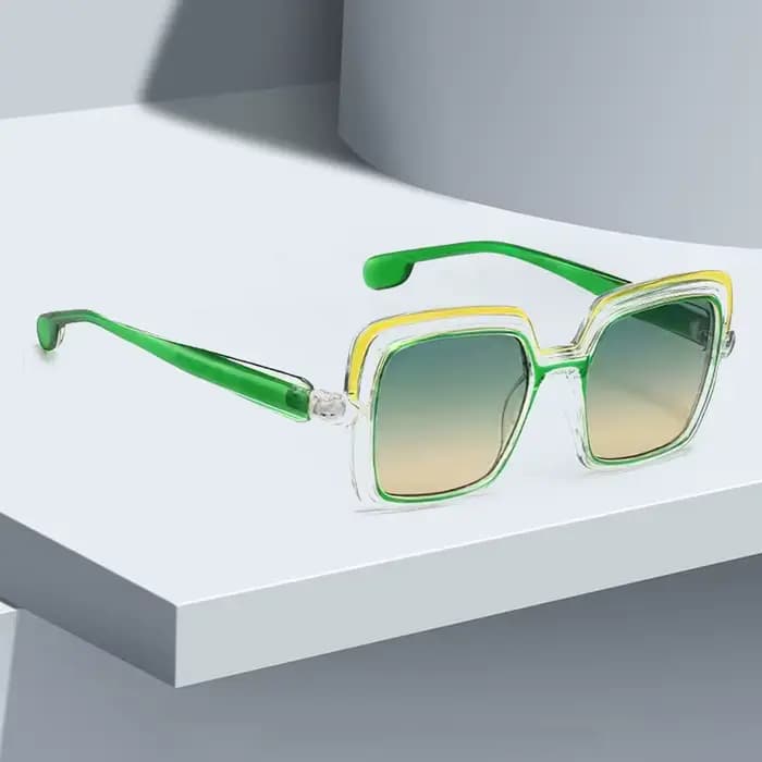 Lunettes de soleil à Double monture transparente pour femmes