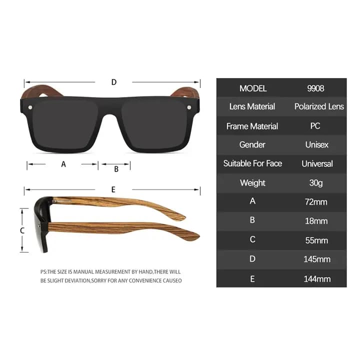 Lunettes de soleil Oi Wood pour hommes et femmes