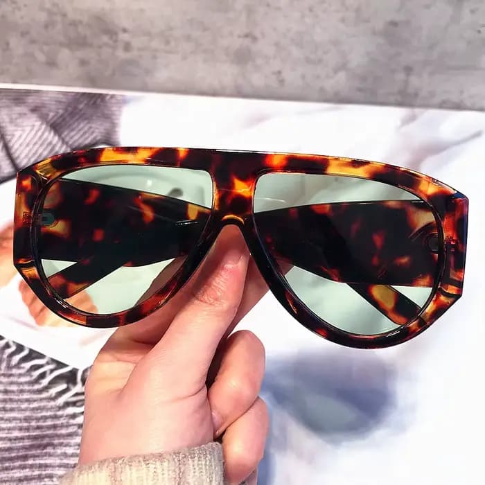 Lunettes de soleil ovales vintage surdimensionnées pour hommes et femmes